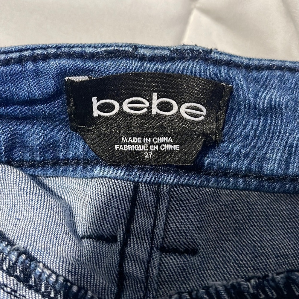 Bebe Embroidered Patch Work Distressed - image 6